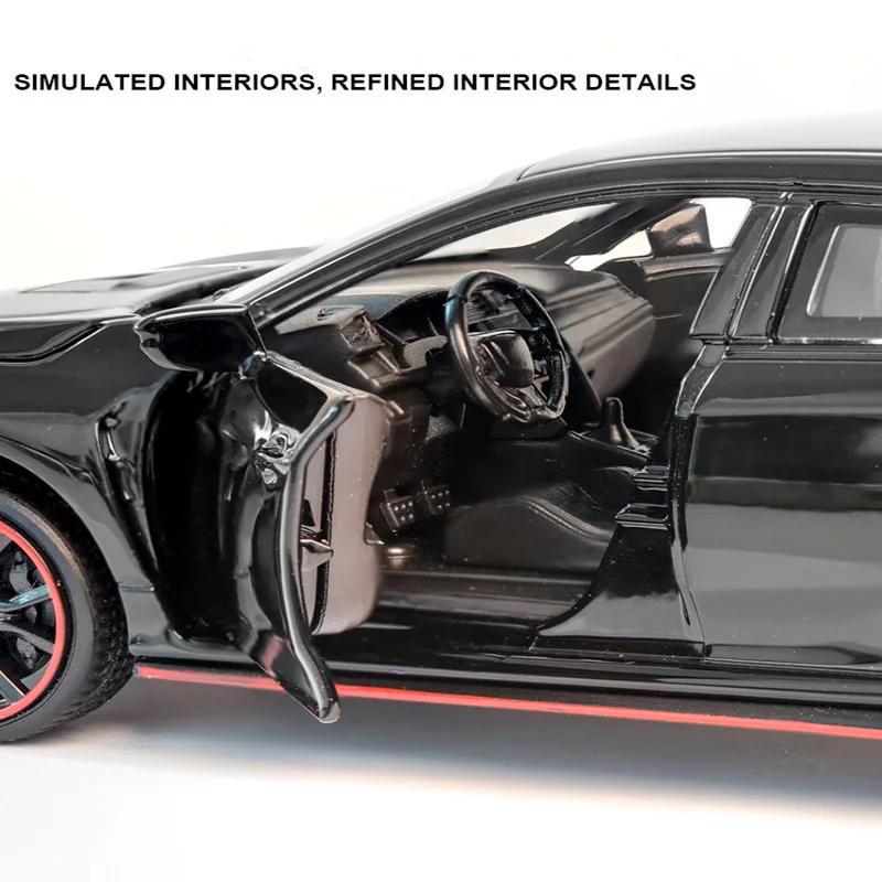 Civic Typer металлическая литая модель литой Сплав игрушечный автомобиль звук и