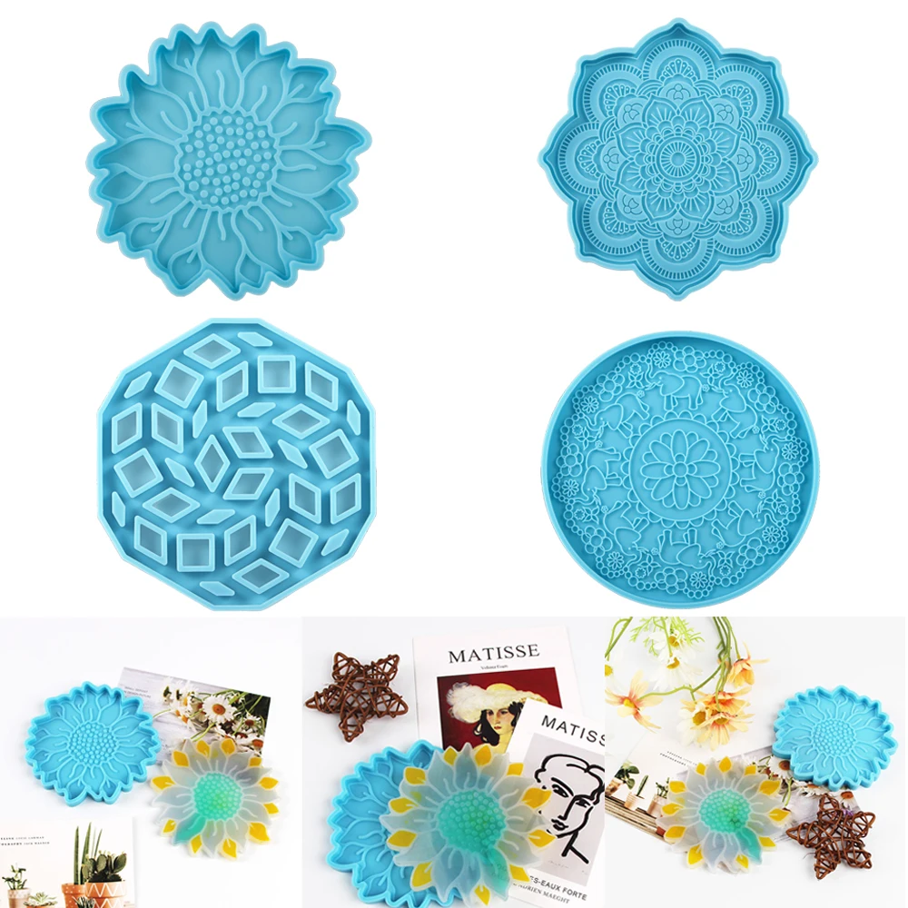 Мандала Coaster прессформы из смолы лоток формы 3D дизайн силиконовые для DIY литья