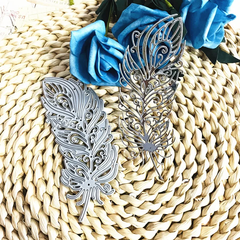 

Перо Листья для скрапбукинга штампованные металлические Вырубные штампы «сделай сам» Скрапбукинг бумажные открытки тиснение ремесло высе...