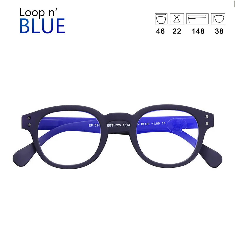 LOOP'N синие ретро очки для чтения мужские глаз модные качественные с диоптриями