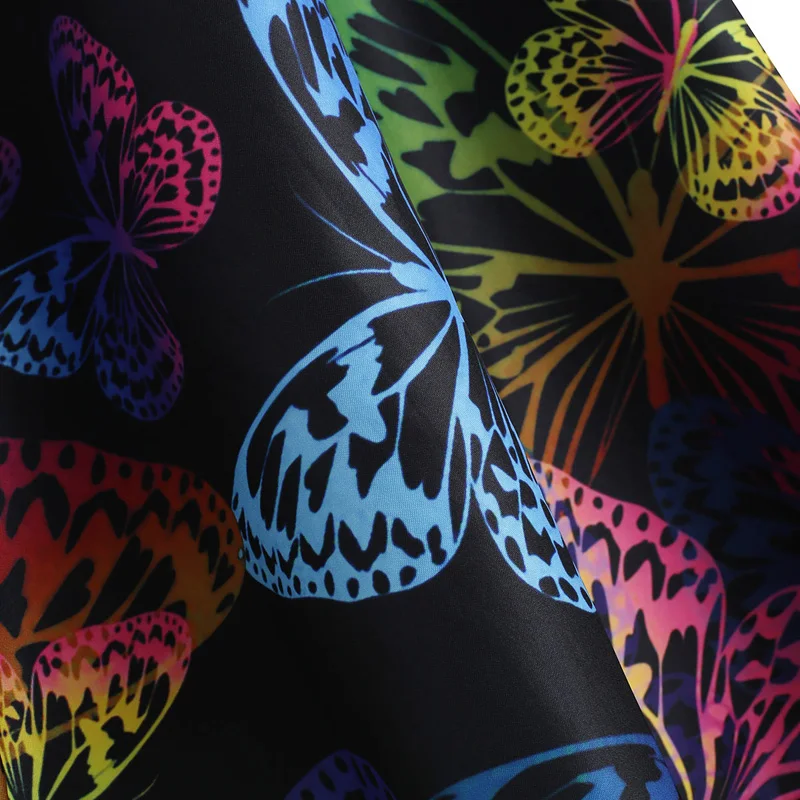 

Plus Size Women Butterfly Dress Retro Print Elegant Dress Summer Scalloped Neck A Line 4XL 5XL Swing Dresses Vintage Clothes