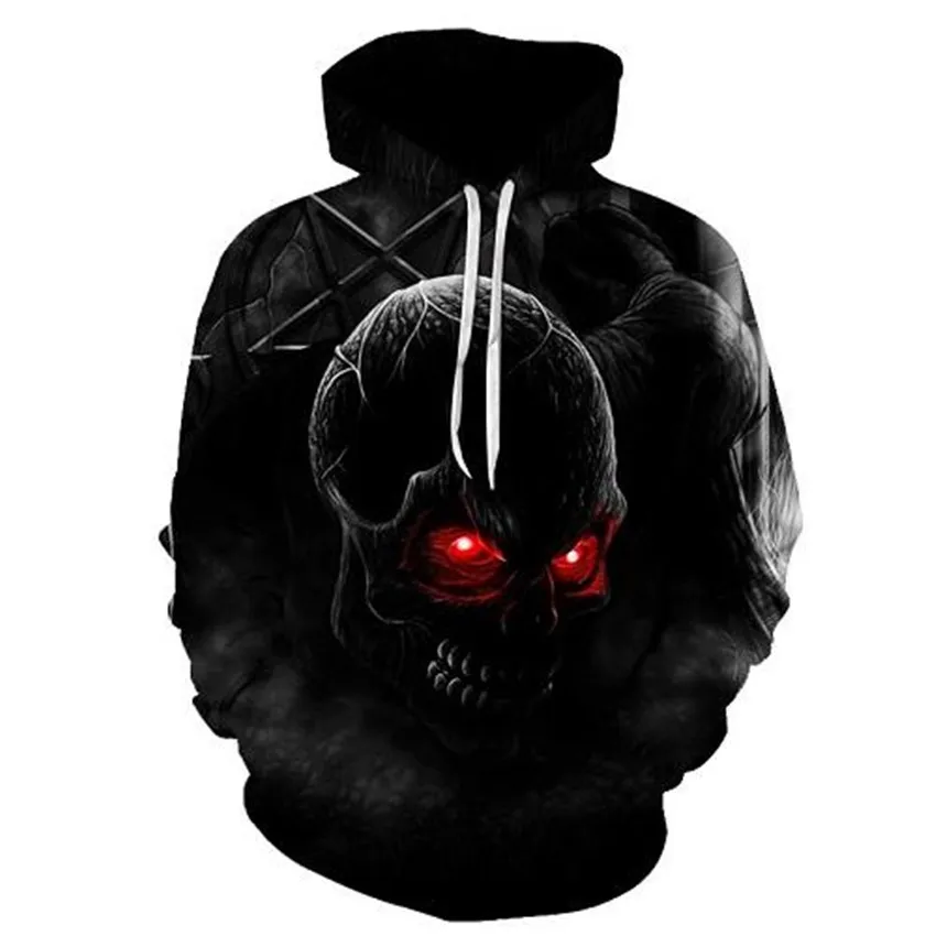 

KISSQIQI Men Sweatshirt Hoodie 3D Printed Skulls Men's Hoodie Casual Fashion Spring Tops Men's Hoodie Maximum SIze S-5XL