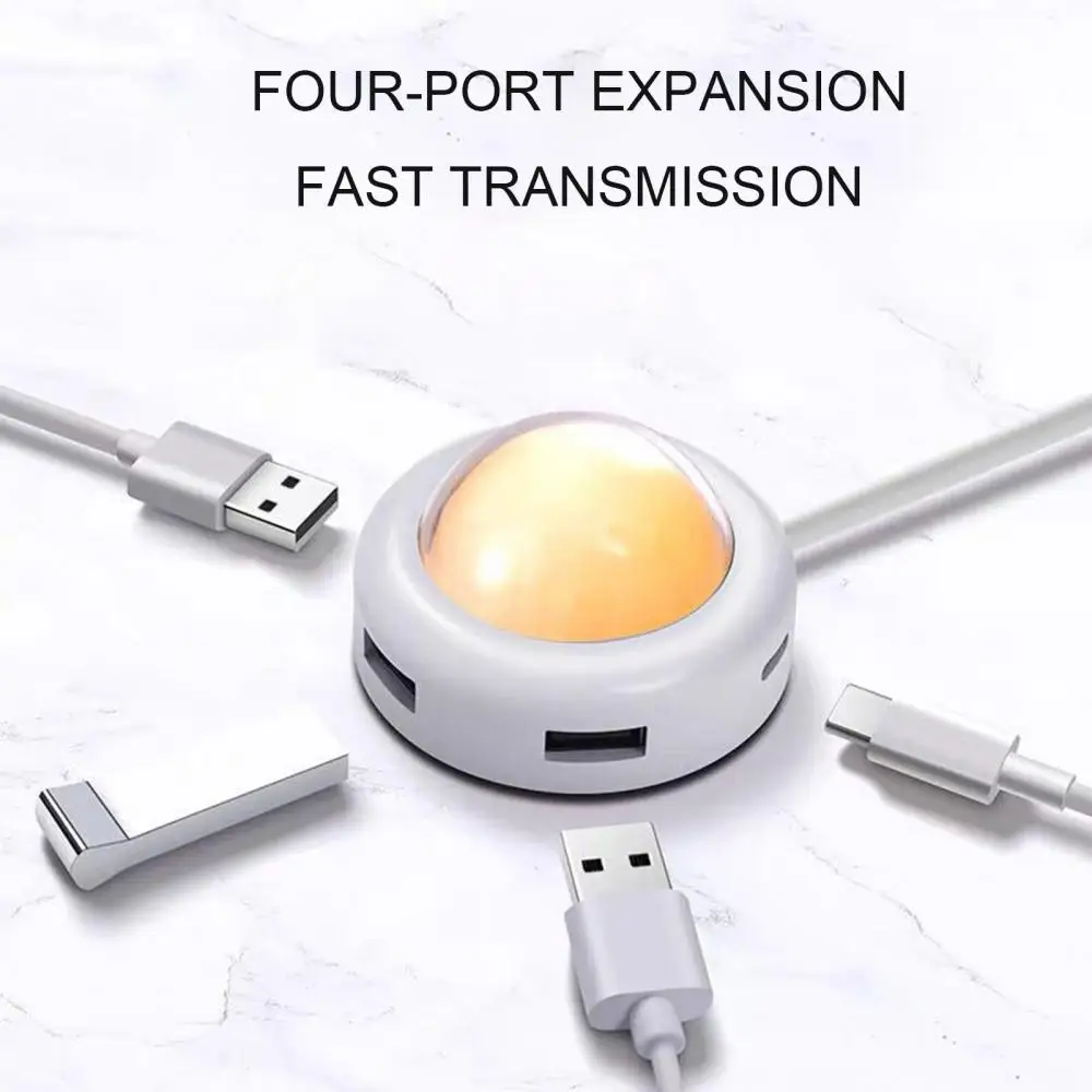 

3 USB 3.0 Ports Add 1 Type-C Interface Splitter Hub LED Night Light With 1 Meter Cable For PC Mobile Phone Computer Accessories