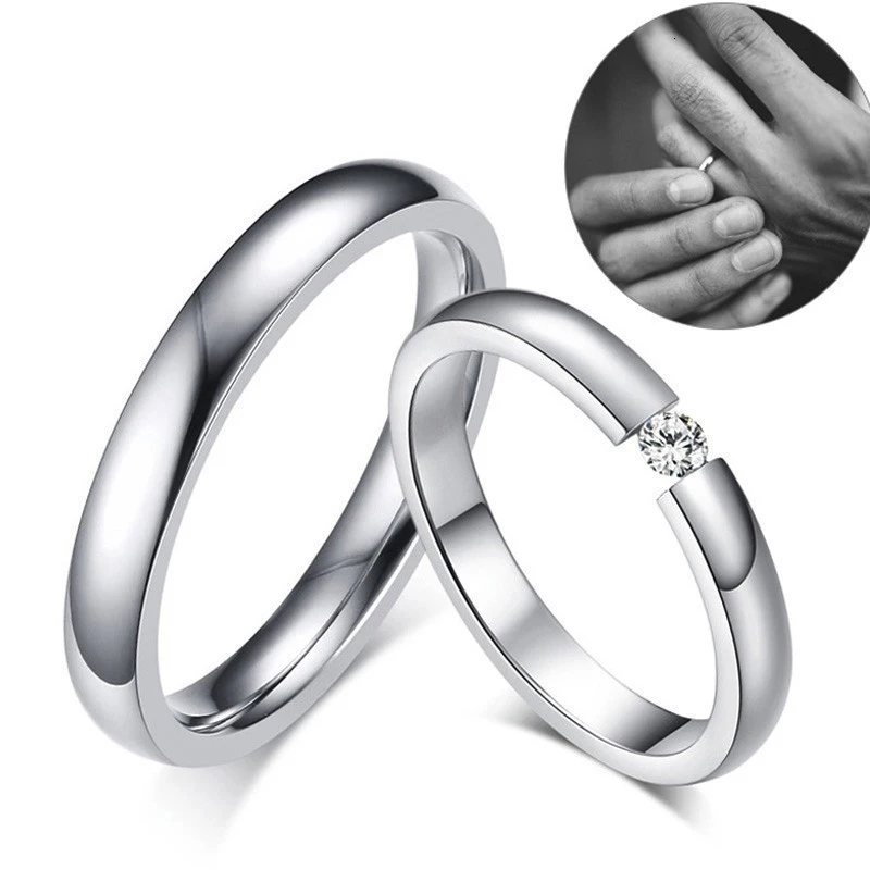 

Forever Love Wedding Band Rings for Women Men, Never Fade Stainless Steel Valentine's Day Jewelry,Love Promise Anniversary Gift