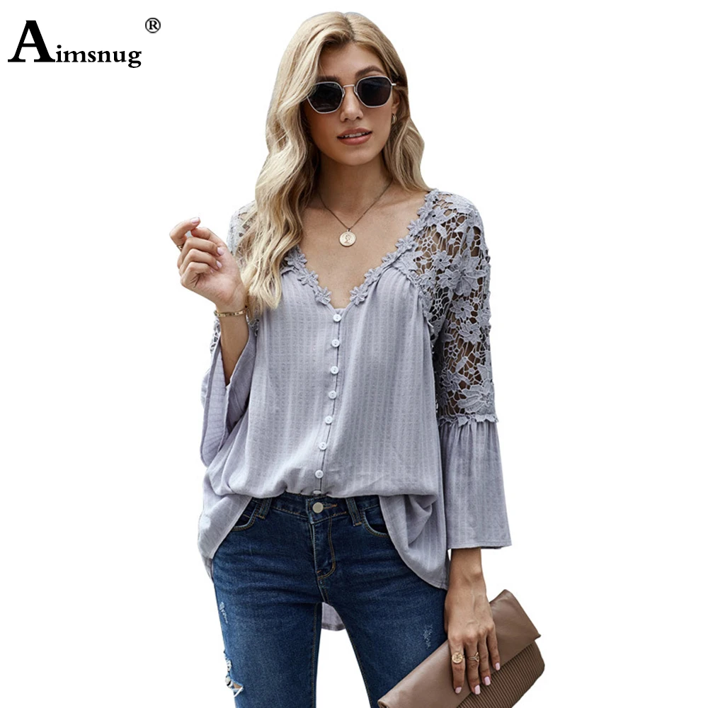 

Patchwork Lace Shirt Casual Blouse 2021 Summer Long Sleeve Women's Top Single-Breasted Ladies Elegant blusas Tunic Femme Clothes