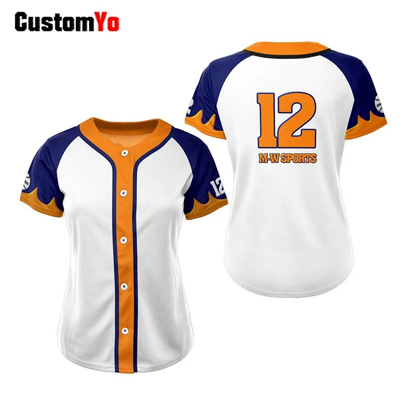 Женская бейсбольная рубашка форма синего и белого цвета|Бейсбольные майки| |