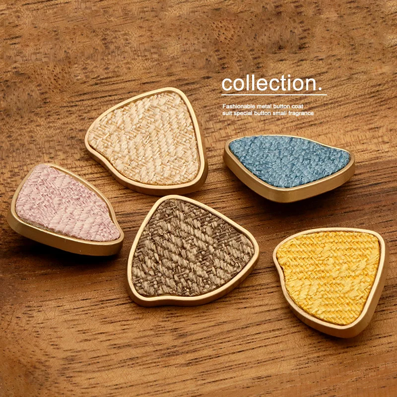 Треугольная ткань металлические Золотые декоративные ручные швейные кнопки для