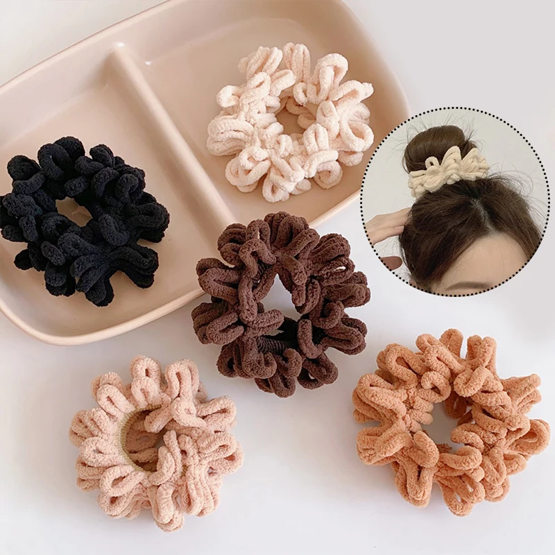 

Large Intestine Hair Ring Hair Rope Plush Hair Rope Multi-colored Rubber Band Headwear Korean Style Plush Simple Headwear