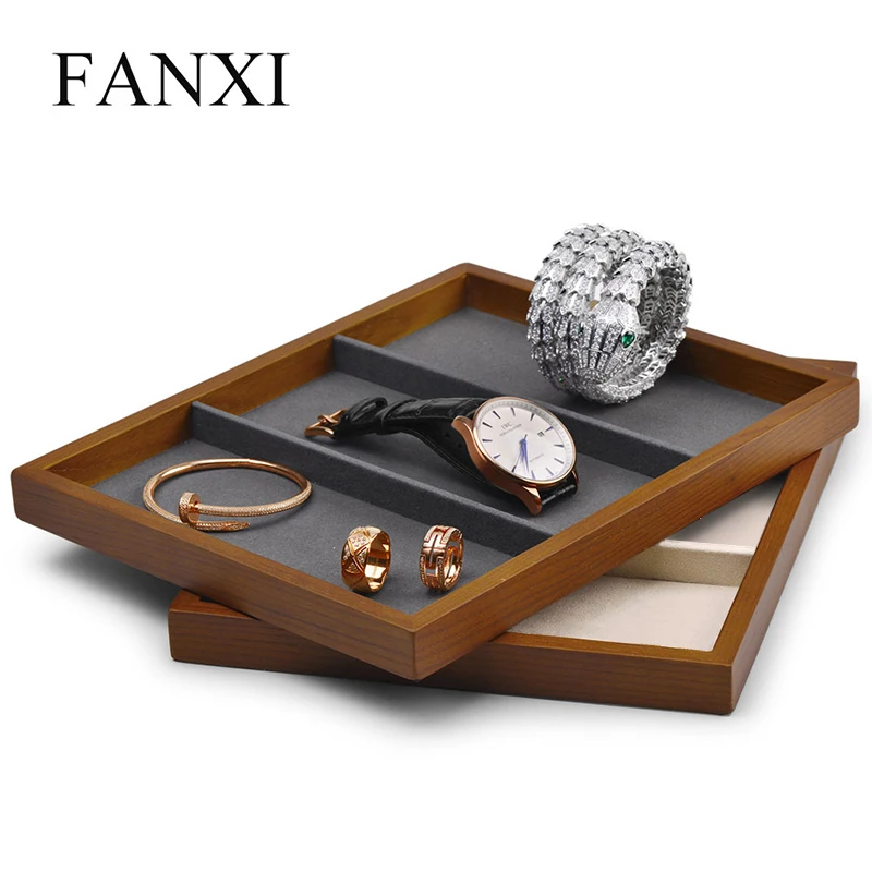 

Oirlv Jewelry Tray Solid Wood Watch Ring Display Tray Jewelry Organizer Tray Necklace Pendant Show Tray jewelrty Storage