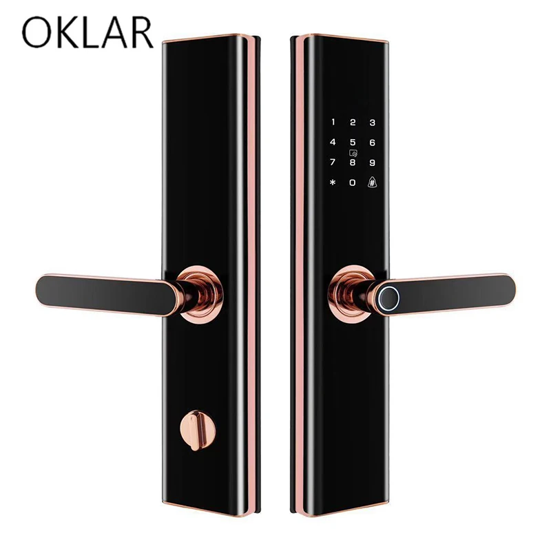 

OKLAR электронный замок со сканером отпечатков пальцев, биометрическая смарт-карта, цифровой кодовый ключ, разблокировка, дверной замок Bluetooth,...