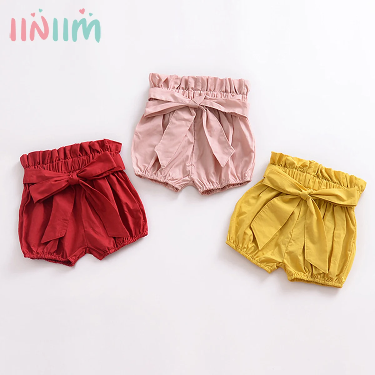 

Summer Toddler Baby Girl Bow Cotton Bloomers Shorts PP Pants Nappy Diaper Cover Bandage Short Trouser Elastic Waist Harem Shorts