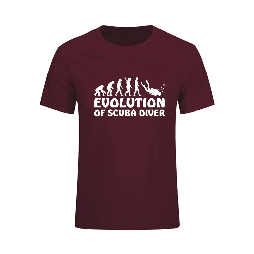 EVOLUTION OF SCUBA DIVER нырять флаг Винтаж футболки Для мужчин короткий рукав Футболка