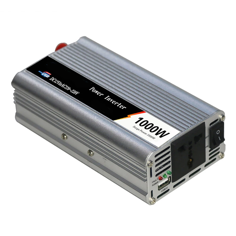1000W солнечный DC 12 V/24 V к AC 110 V/220 V модифицированный синусоидальный автомобильный преобразователь