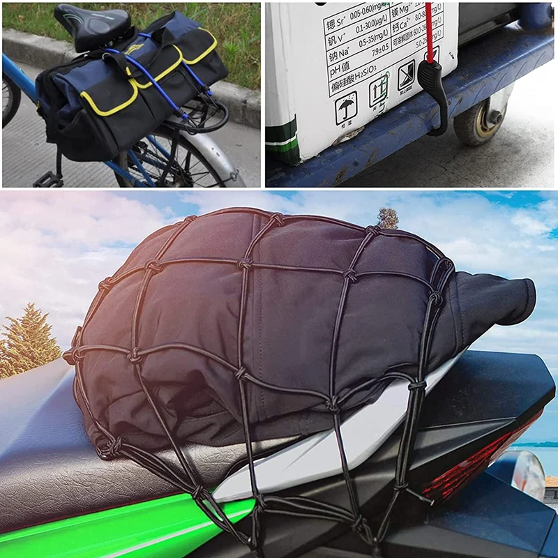 

30PCS Elastic Bungee Cords with Hooks, Rope Luggage Packing Strap, Cargo Net for Motorcycle Bike Travel Camping Hiking
