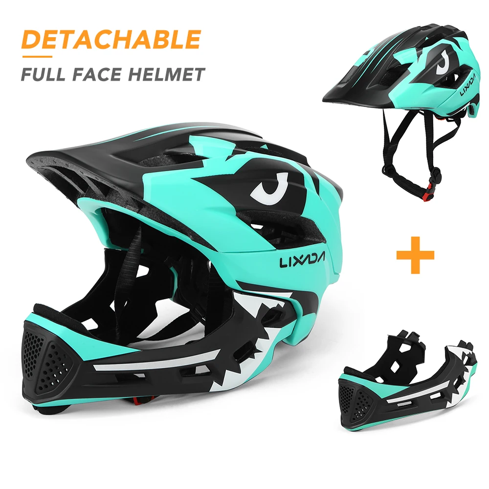 Lixada Kids Detachable Full Face Helmet Children Sports Safety Helmet for Cycling Skateboarding Roller Skating Helmet Cap