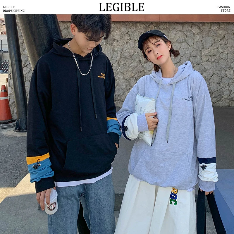 Разборчивые мужские толстовки с капюшоном демисезонные Свободные буквенным