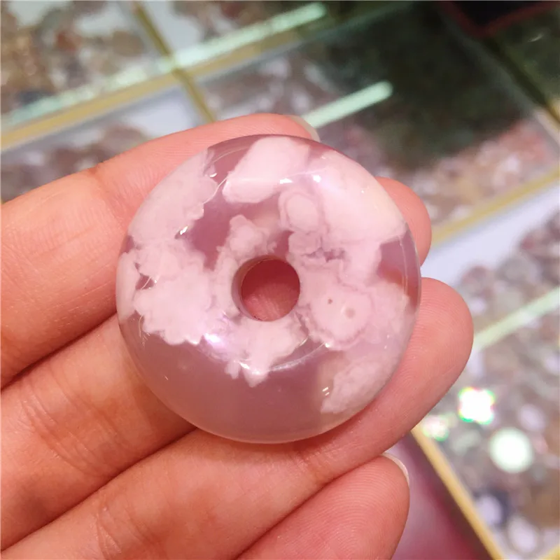 Красивое ожерелье с натуральным цветком вишни Агатом пряжкой исцеляющая чакра