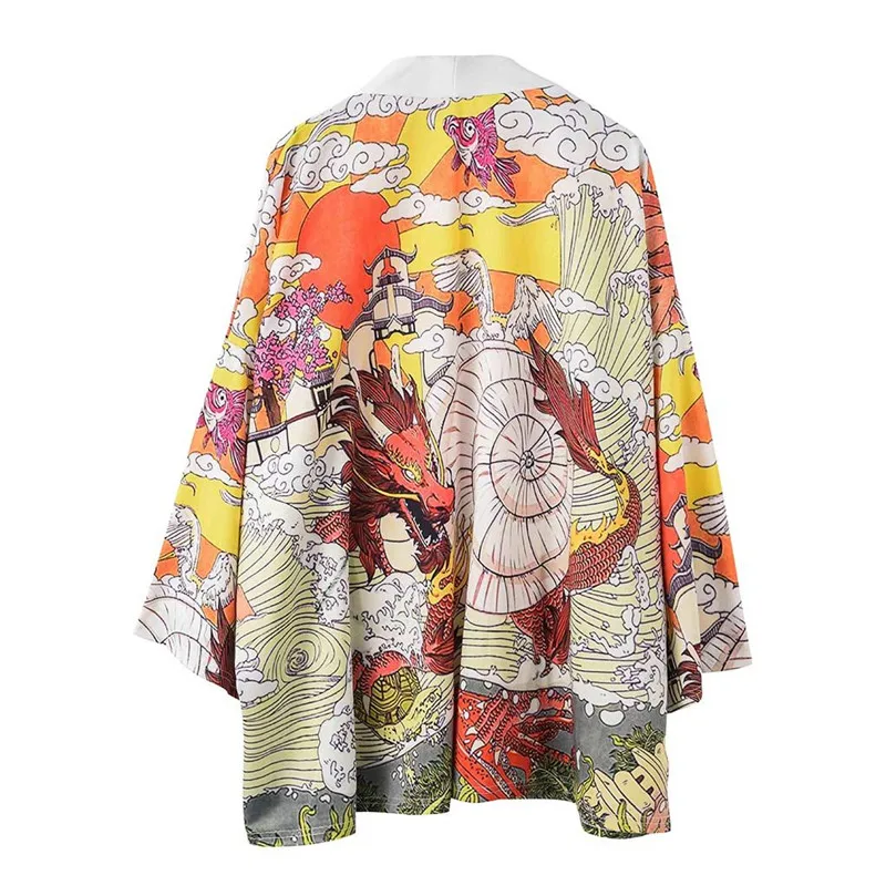 Kimono Style 9 Японское кимоно, мужской халат, принт, пижама с драконом, большой размер, мужской летний халат с длинным рукавом,, модная одежда в азиатском стиле Харадзюку - Цвет: Kimono Style 9