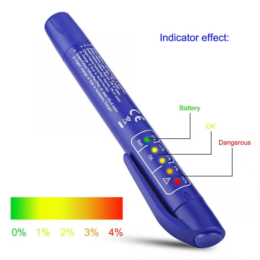 Авто 5 светодиодный Тормозная жидкость влаги Тесты er индикатор Ручка