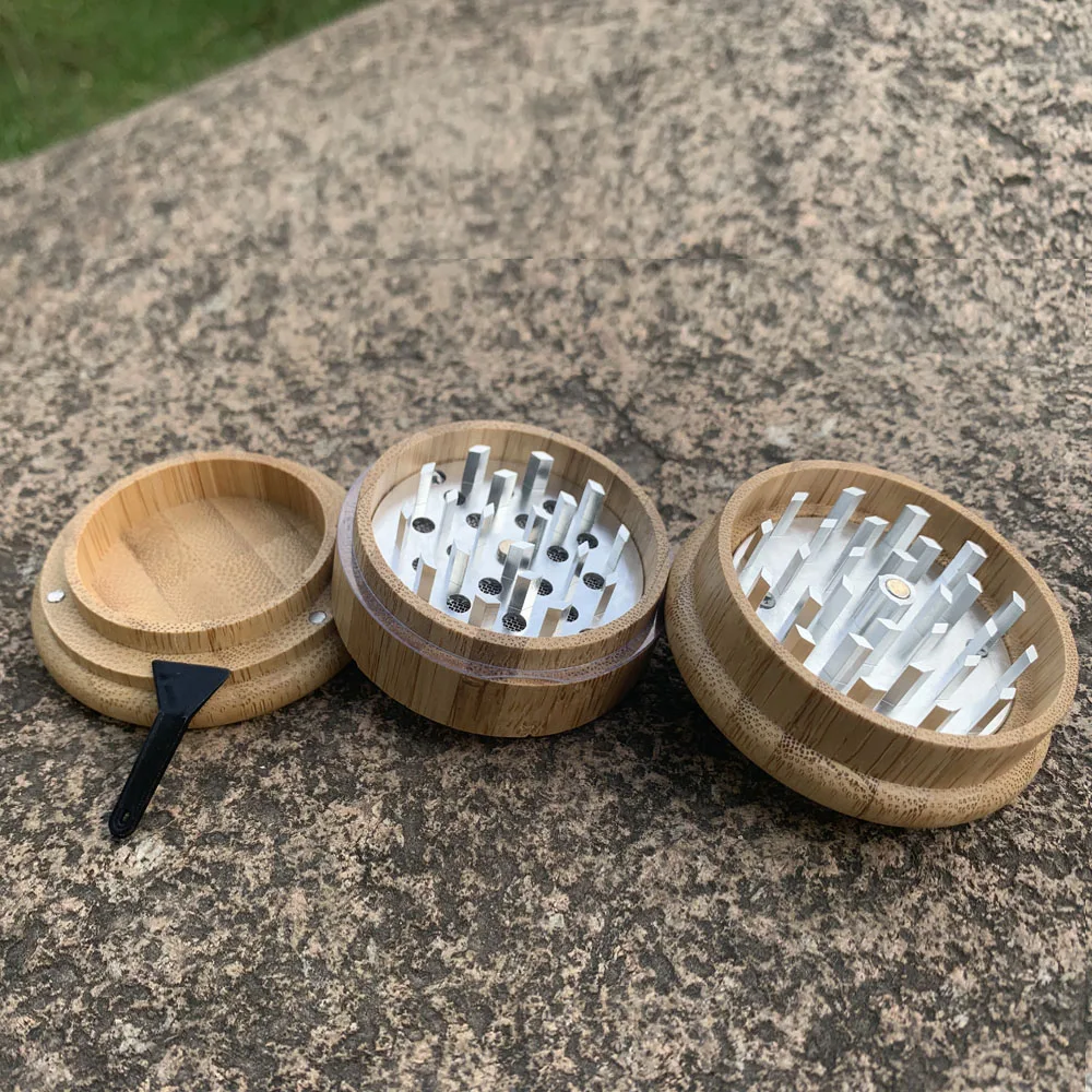 Натуральный Бамбук курительная травяная шлифовальная машина с металлическими