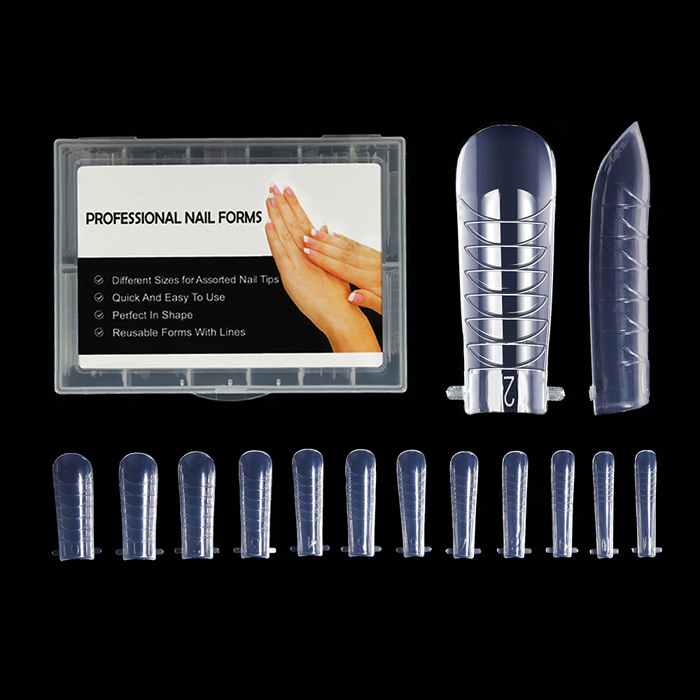 Система для наращивания ногтей Прозрачная с двойной формой полностью закрывает