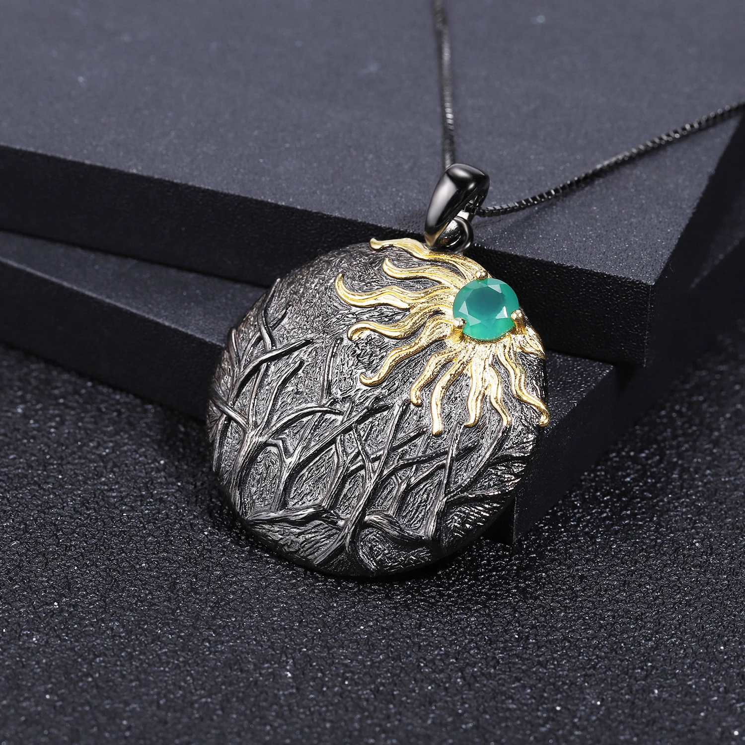 Женское ожерелье ручной работы из серебра 925 пробы с подвеской в виде