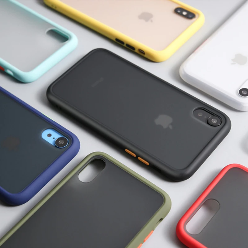 Ударопрочный цветной чехол для телефона iphone 11 11pro Max X XR XS 7 8 6 6s Plus простой