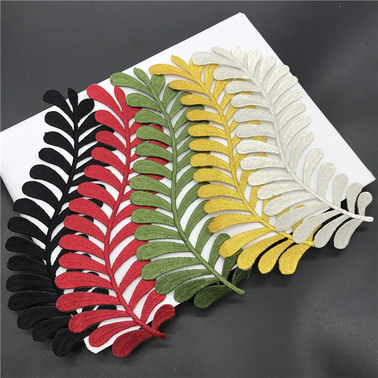 

5colors leaf Applique Clothing Embroidery Patch Sticker Iron On Patch Craft Sewing Repair Embroidered