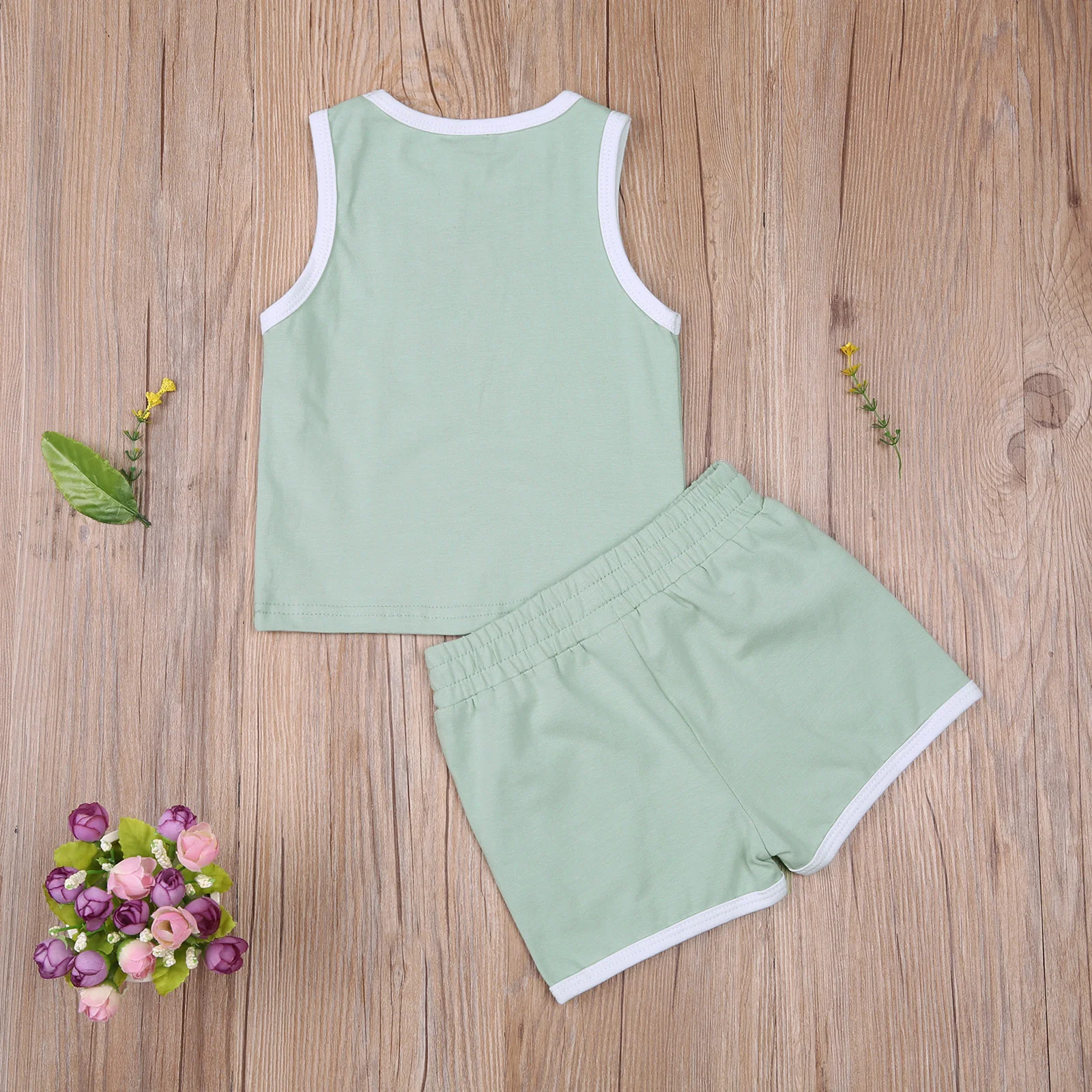 

2021 New Summer 3-24M Baby Boy Girl 2Pcs Set Sleeveless Vest+Pockets Bow Shorts Solid Color Toddler Infant Clothes 3 Types