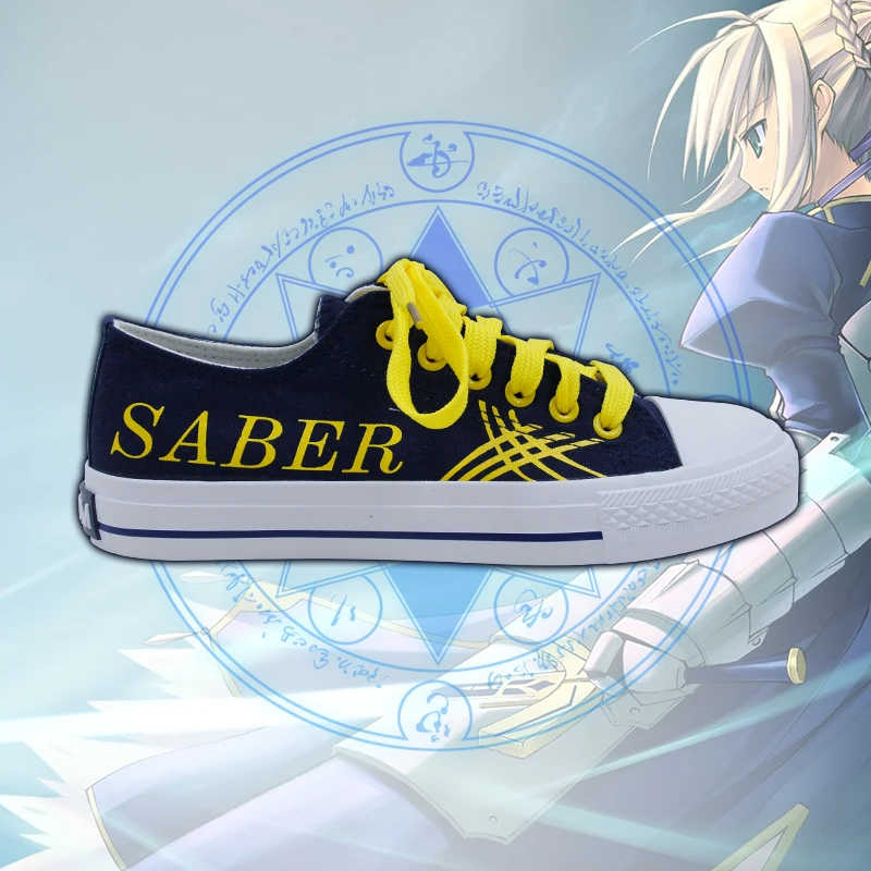 

Unisex Anime Cos Fate/FGO Casual Canvas Shoes Plimsolls Saber Altria Pendragon High Flats shoes Duck Shoes Sneakers