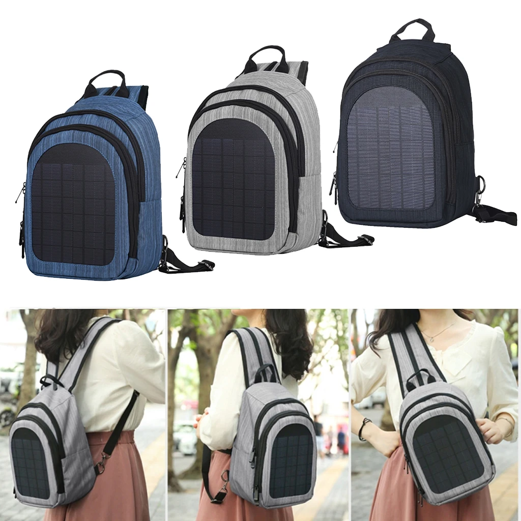 

with Solar Charger Panel Backpack Rucksack 2L Anti Theft USB Charging Port