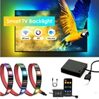 Музыкальная светодиодная ленсветильник WS2812B с питанием от USB4AA, 5 В, 5050, 9 клавиш, звуковая активация, RGB, индивидуально адресуемые пиксельные ленты WS2812