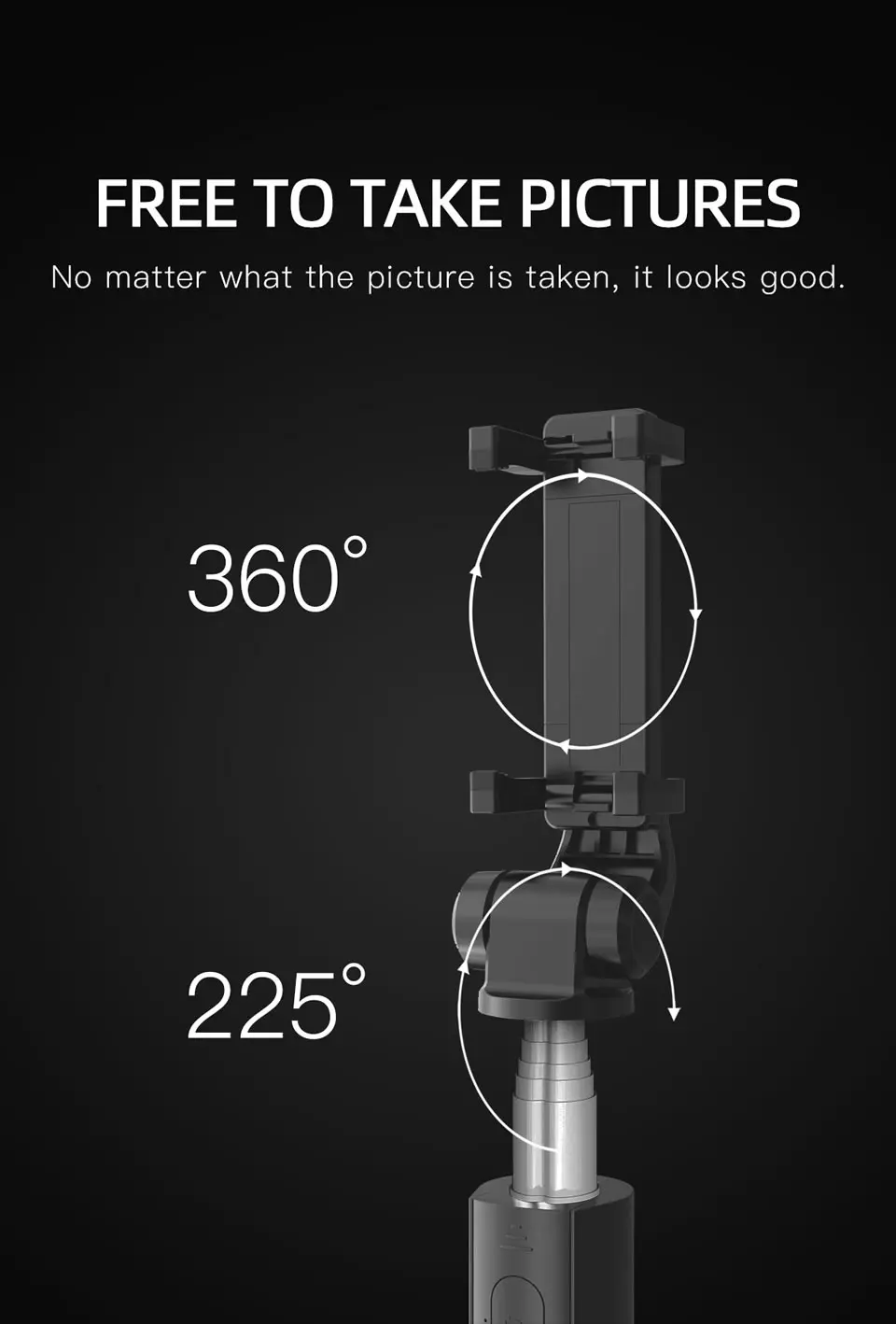 Bluetooth селфи палка со штативом из пластикового сплава для