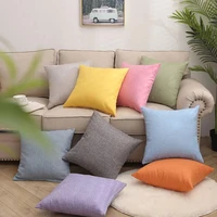 plain linen throw pillow cover home decorative pillowcase for sofa cafe modern solid color cushion cover square pillow case