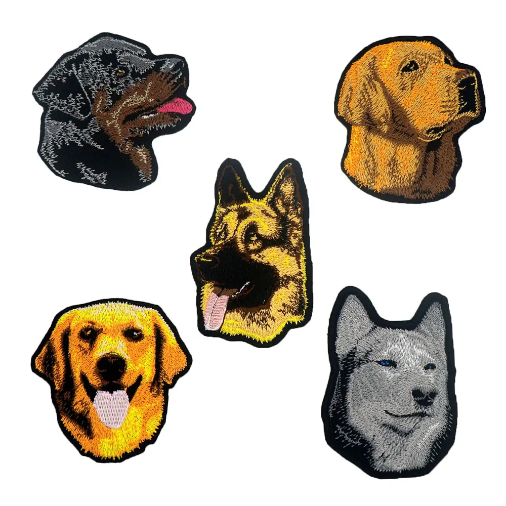 Нашивка с вышивкой в виде собаки золотистого ретривера из Аляски маламута