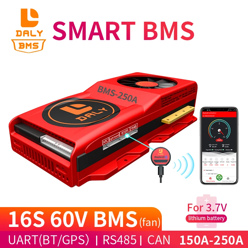 Смарт BMS 16S 60V 150A 200A 250A Bluetooth 485 для USB устройства CAN NTC UART программное обеспечение