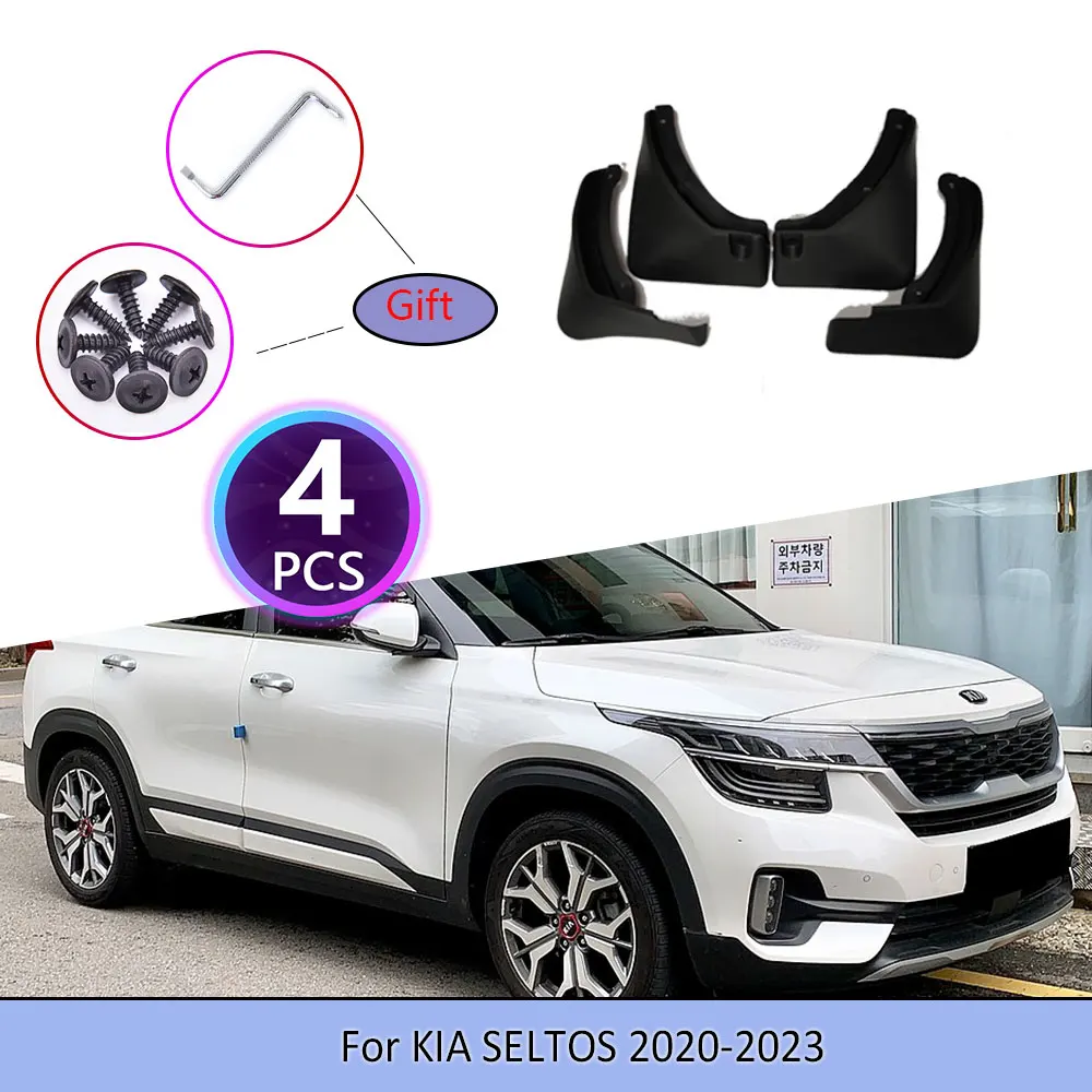 

4PCS Car Mudguards For Kia Seltos 2020~2023 A Wrench to Screw Cladding Splash Mud Flaps Mudflap Wheel Flap Accessories 2021 2022