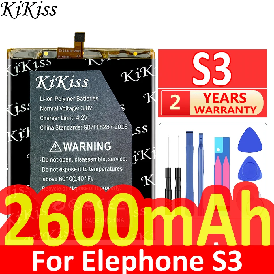 

Original KiKiss Battery 2600mah For Elephone S3 S 3 Batterie Bateria Smart Phone