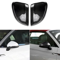 LHD RHD Real Carbon Fiber Rearview Rear Side Mirror Cover Cap Shell Trim Lane Assist For Audi A4 A5 B9 2016-2020 Replacement