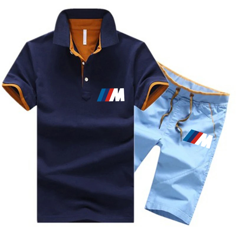 

2021 Newbrand BMW Men's Summer Casual Suit street fashion Sports Men's Breathable Polo Shirt Suit Men's Polo Shirt Direct Sales