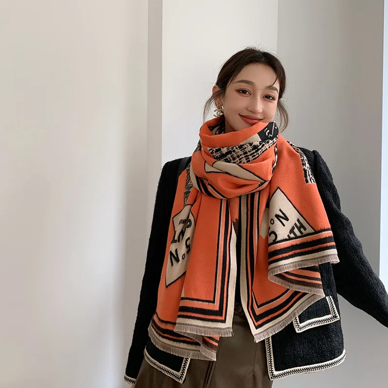 

Luxury Winter wool Scarf Cashmere Thick Soft Warm Pashmina Scarves Female Shawl Wraps Bufanda echarpe hiver cicartiz invierno