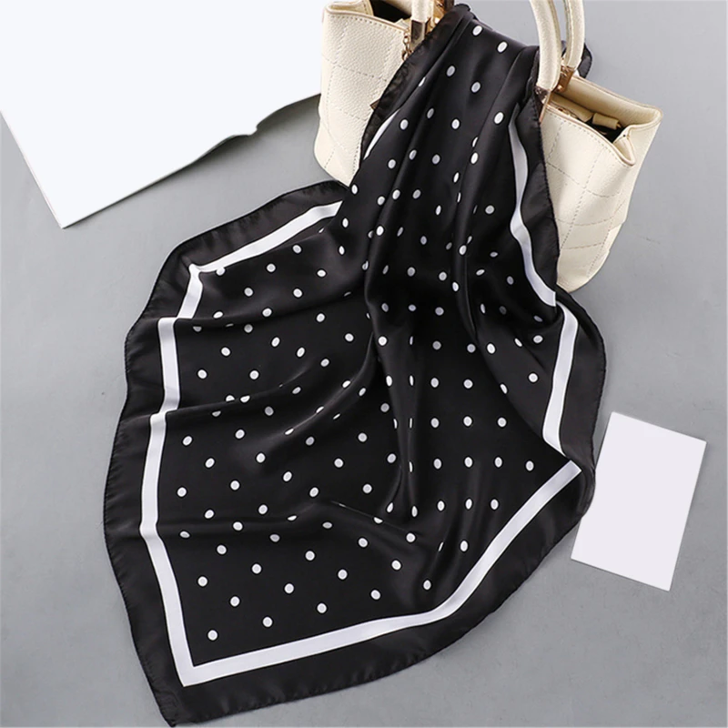 

Polka Dot Printing Scarf For Women Fashion Accessories Soft Smooth Square Scarves Female Birthday Gift