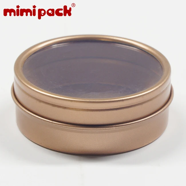 Mimipack мелкой круглой формы окна скольжения крышки 24 шт. Олова коробка для шоколада, конфеты, специи, сувениры, свечи - Color: Rose Gold