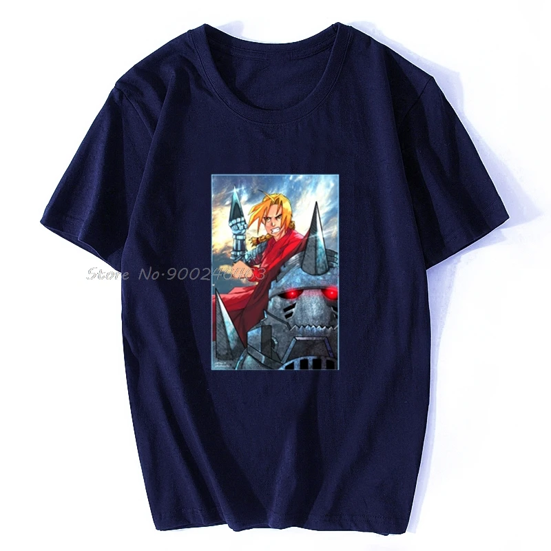 Футболка Мужская/женская с металлическим алхимиком хлопковая тенниска в стиле