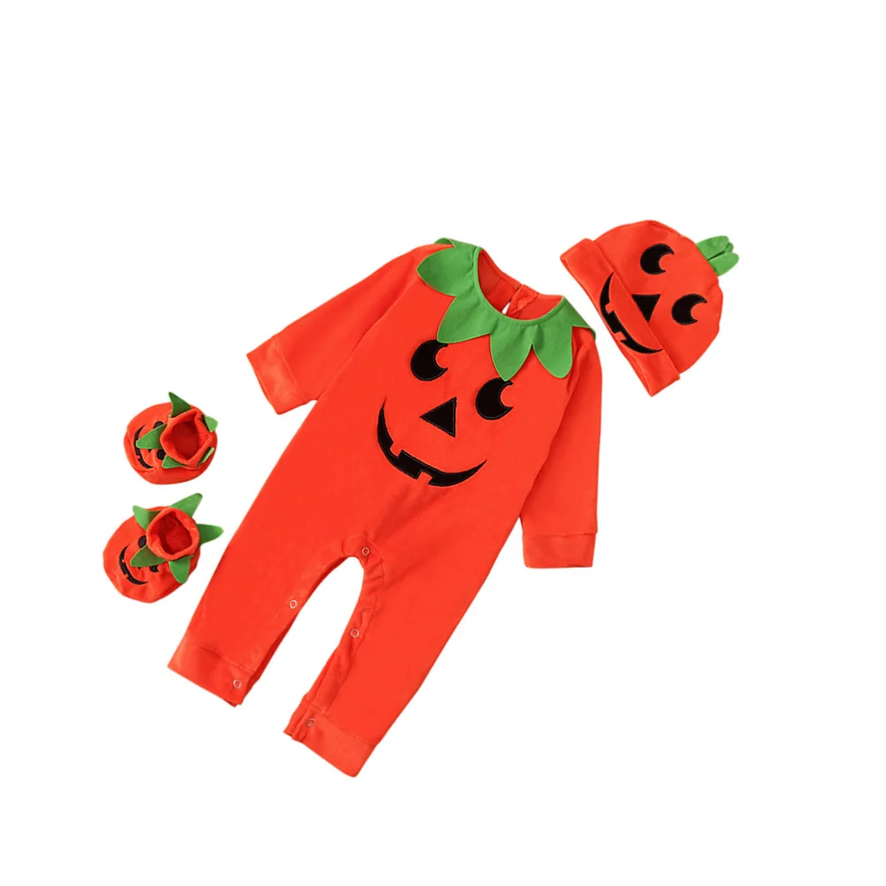 

Baby Outfit Pumpkin Romper Bodysuit Set Festival Party Costume