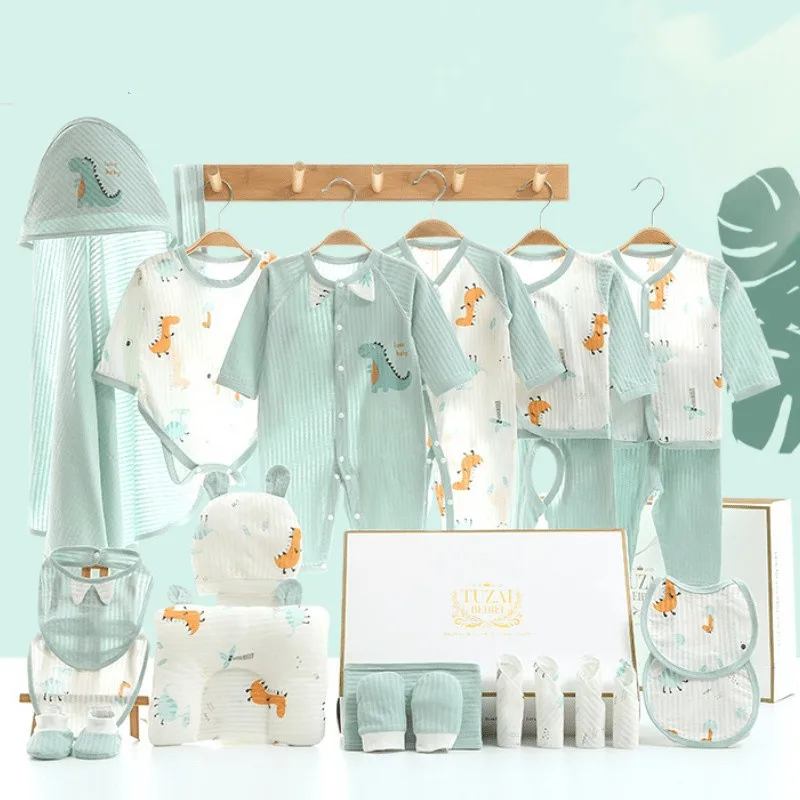 24pcs Pure Cotton Newborn Baby Clothes  0-6 Months Summer Baby Clothes Set Baby Summer Clothes Suit Unisex With Box