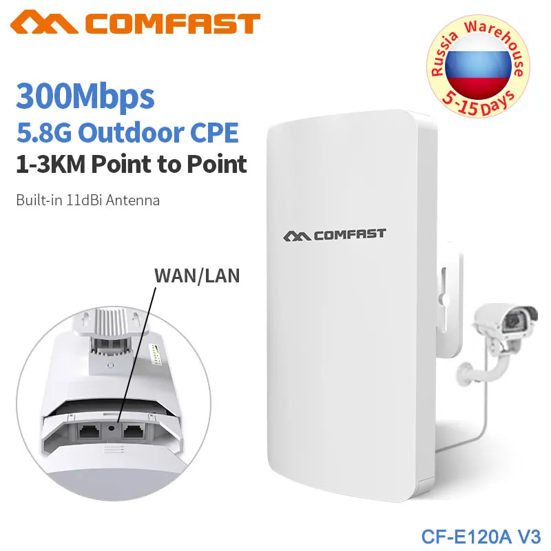 2 шт. 3 км 300 Мбит/с Открытый CPE беспроводной WiFi ретранслятор расширитель