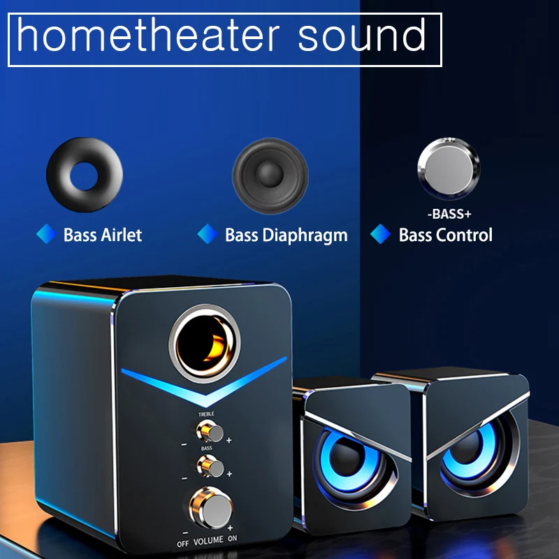 

Bluetooth-колонка, акустическая система Dj, домашняя музыка, домашний кинотеатр, звуковая коробка, ПК, компьютер 3 в 1, проводной и беспроводной дин...
