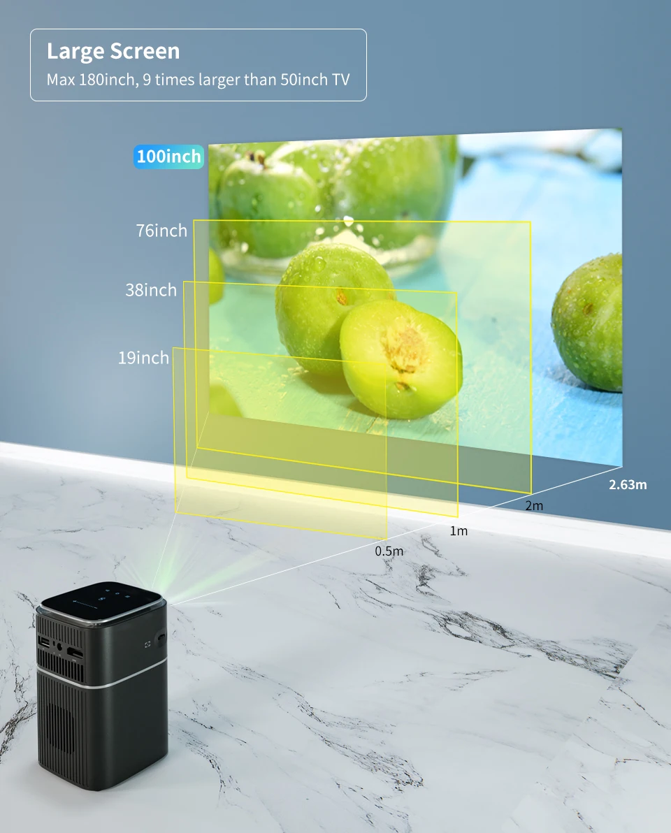 Портативный мини проектор WZATCO A8 с поддержкой Wi Fi 4K 1080P| |