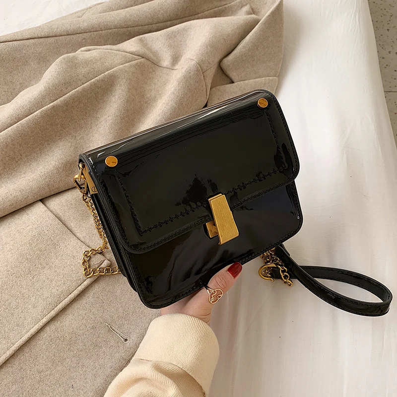 women's bag 2019 Europe and America new fashionable bright leather handbag Patent Leather Shoulder Messenger Bag | Багаж и сумки